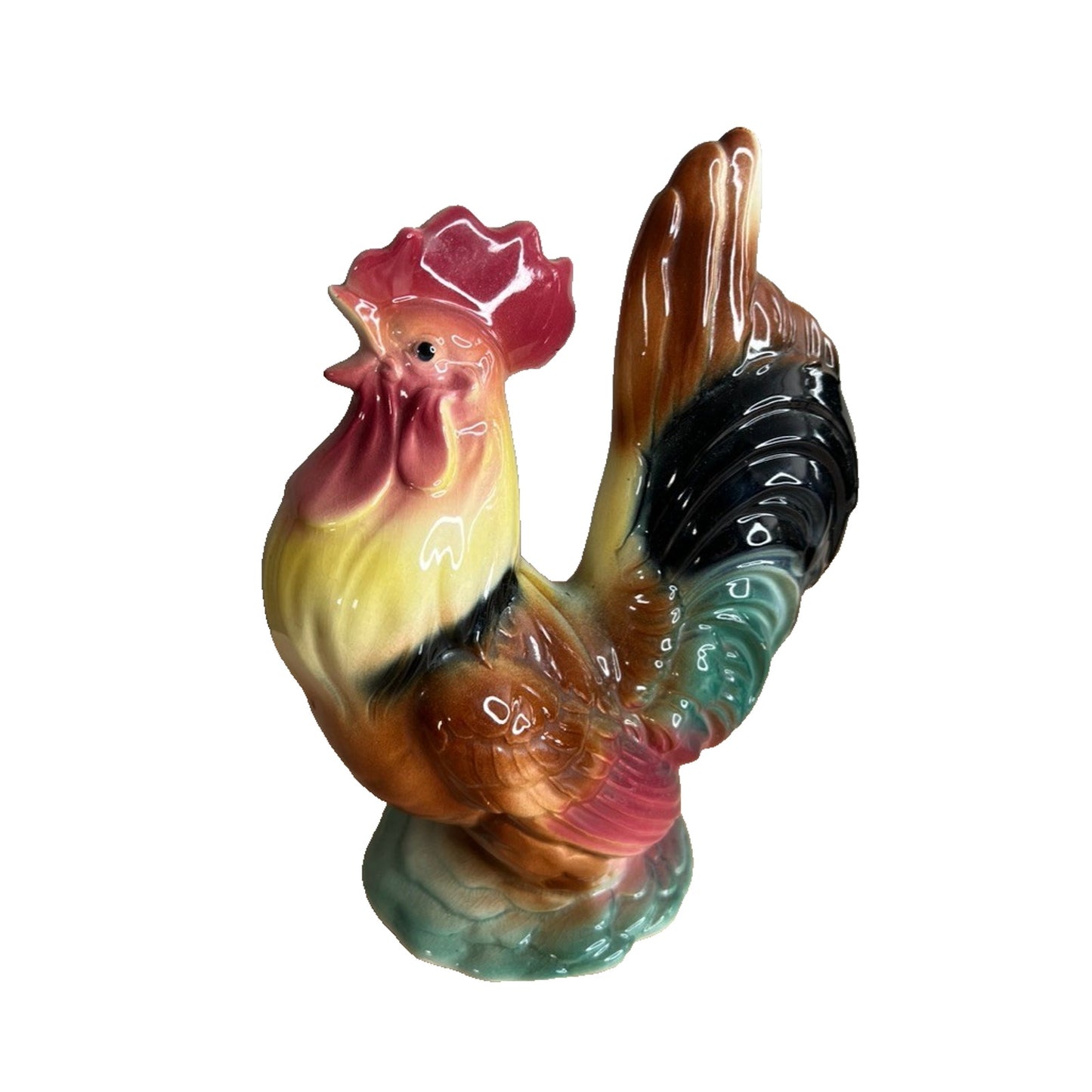 Royal Copley Rooster Hen Toothpick holder Child Colorful Ceramic Farncore Family