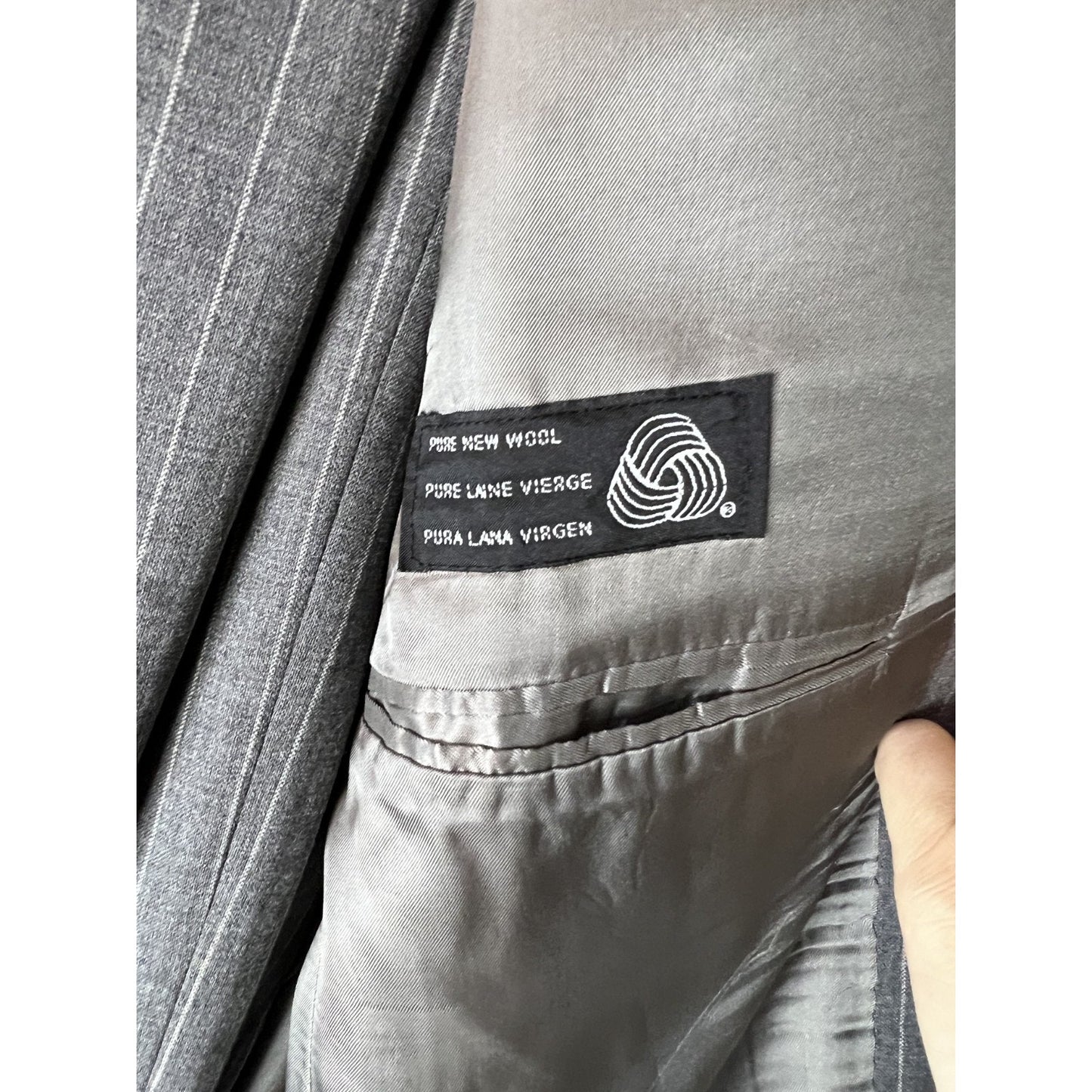 VTG 90s Chaps Ralph Lauren Wool Pinstripe Suit Men 40 T 36x34 Gray