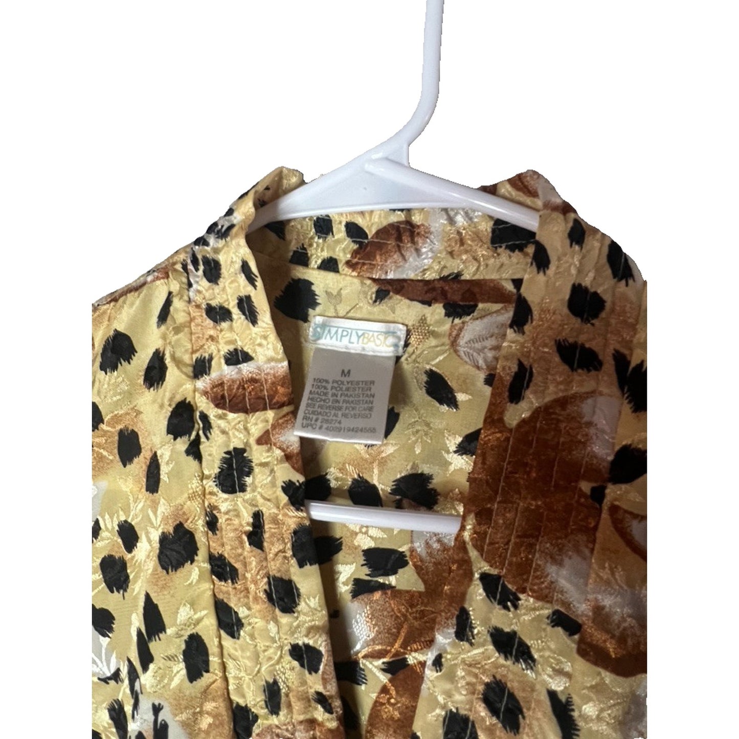 Vintage M Kaftan Caftan Muumuu Dress Gown Beach Leopard Shiny Satin Floral