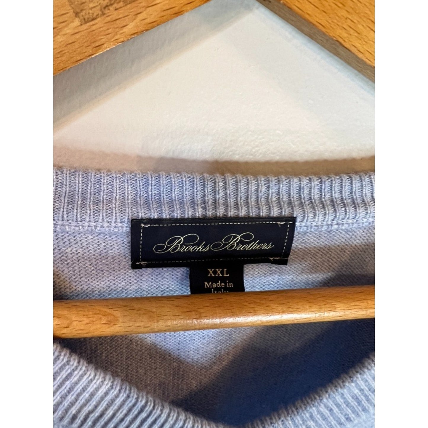 Brooks Brothers 100% 3 Ply Italian Cashmere Sweater Size XXL Men's Blue