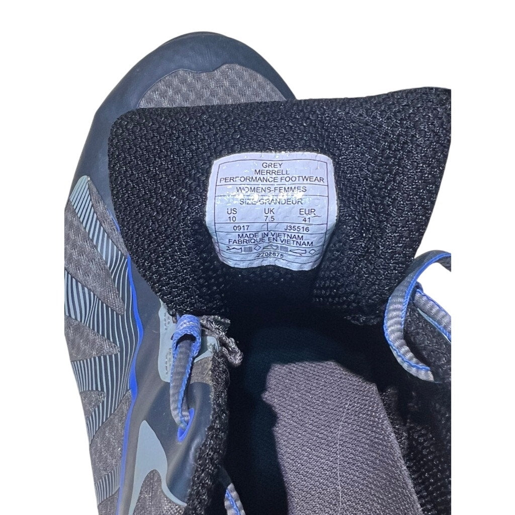 Women's sz 10 M Merrell Siren Edge Vibram Hiking Shoes Sneakers Gray Blue J35516