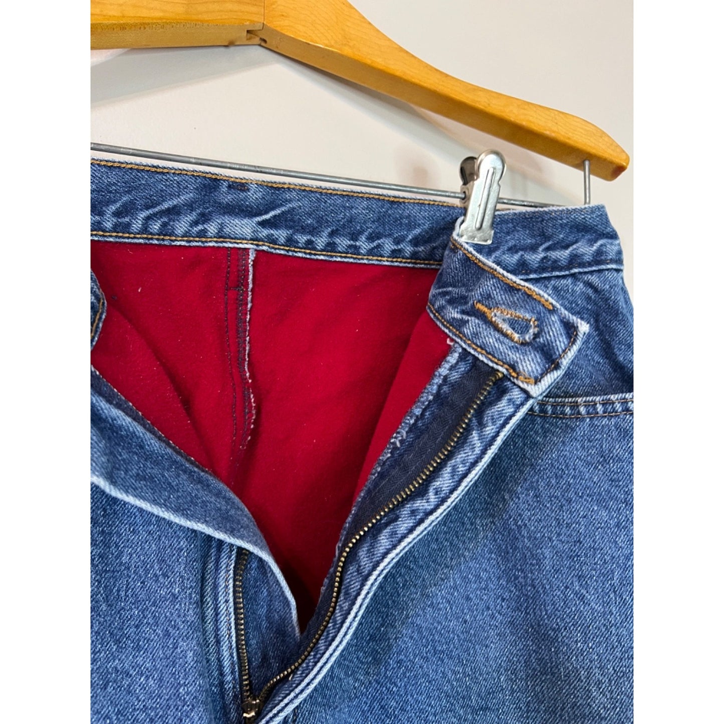 Vintage LL Bean Double L Relaxed Fit Fleece Lined Jeans Womens 16 Tall 90s