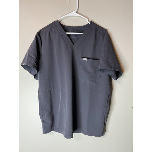 Mens FIGS Technical Collection Gray Scrubs Top V-Neck Medium & Free FIGS Jogger