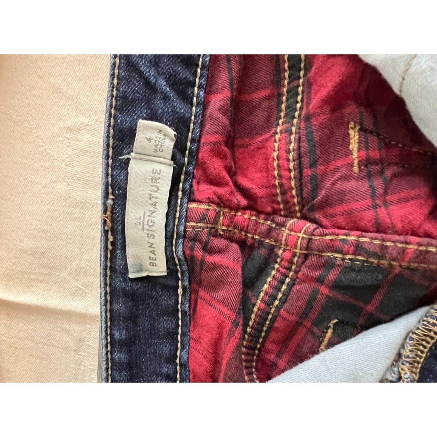 LL Bean 1912 Flannel Lined Jeans Size 4 Classic Fit Straight Leg