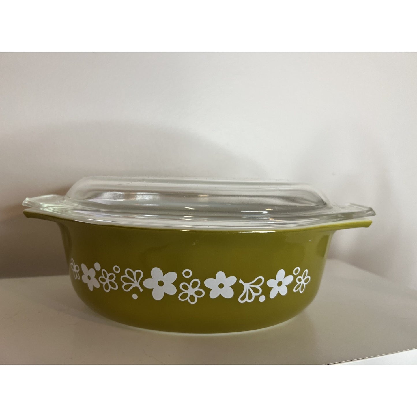 Pyrex Spring Blossom 043 Oval Casserole Dish with Lid 1.5 QT Vintage