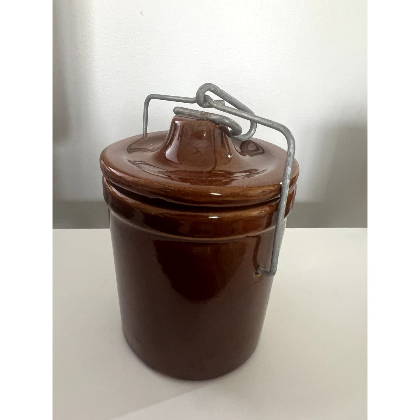 Vintage Stoneware Cheese Butter Crock W/ Locking Lid & Sourdough Starter