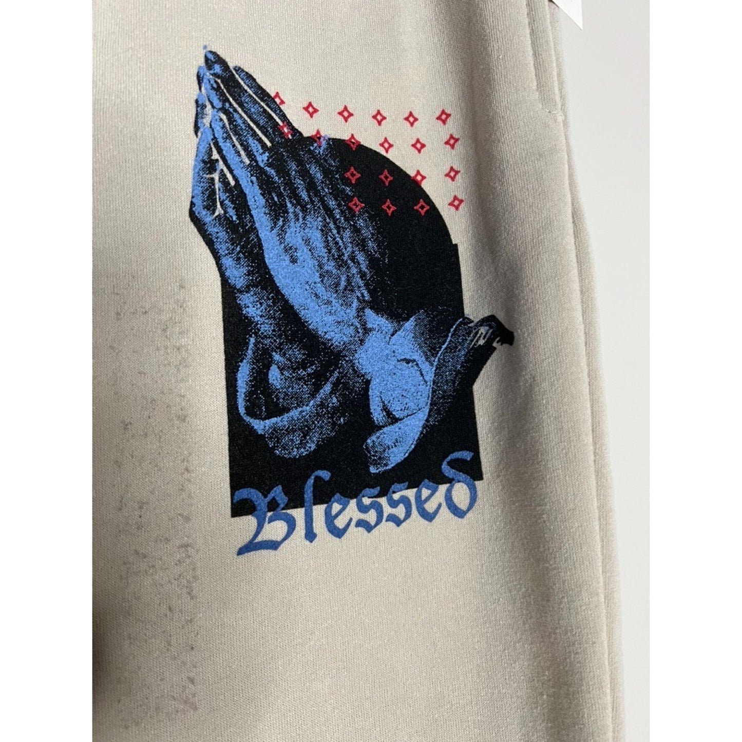 Brooklyn Cloth The Jogger BLESSED Sweatpants L Graphic Streetwear Fleece Tapered