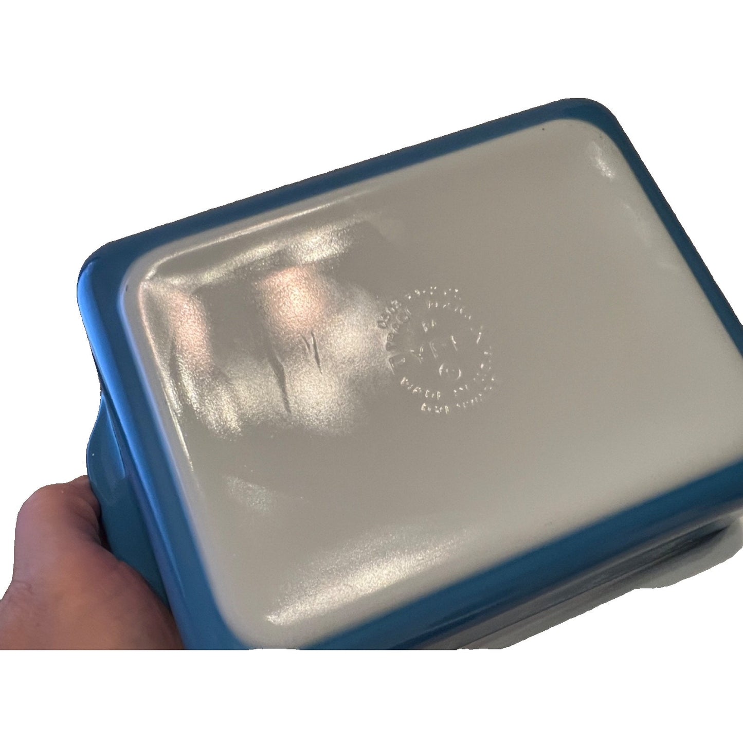 Vintage PYREX Blue Snowflake Garland 503 Refrigerator Dish 1 1/2 Qt Glass Lid