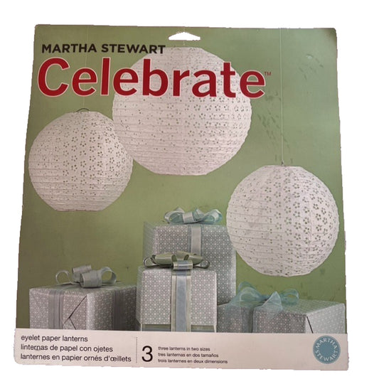 Martha Stewart Celebrate Eyelet Paper Lanterns (pack of 3) Shower Decorations