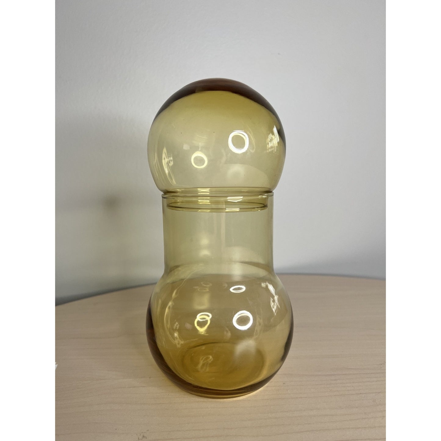 Vintage Federal Glass Glassics Sun Gold Roly Poly Bubble Jar Canister
