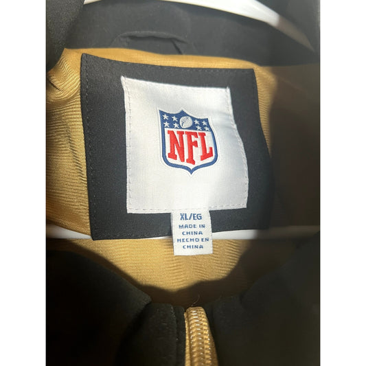 New Orleans Saints NFL Zip-Up Jacket Black / Gold Men's Size Extra Large XL Coat