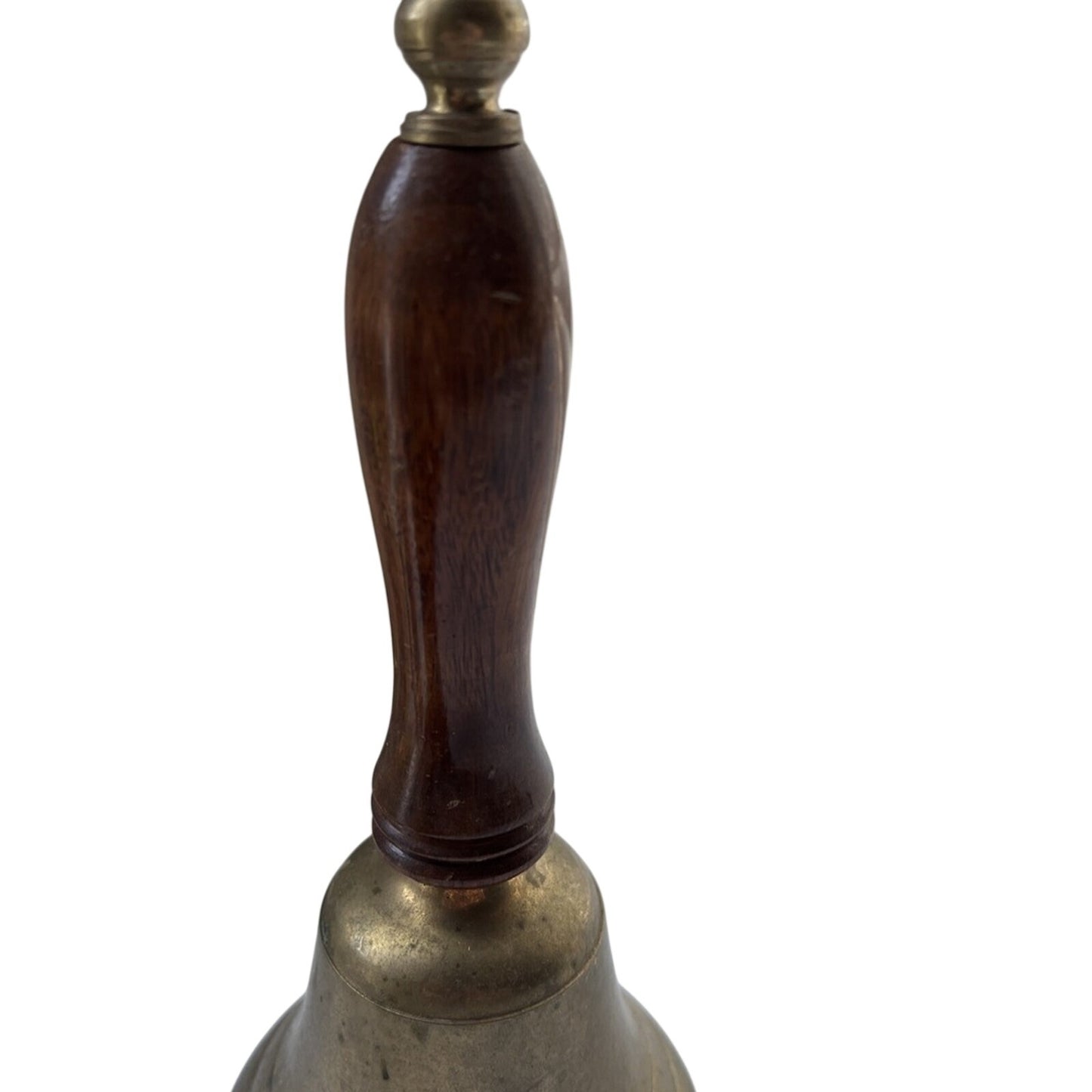 Vintage antique brass bell, brass and wood classic Captain's bell, Nautical wood