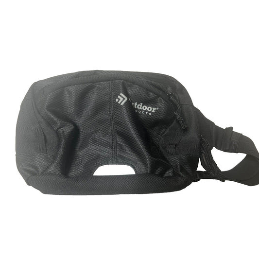 Outdoor Products Waist Fanny Pack Black Hiking Walking Biking 3 Zipper Pockets