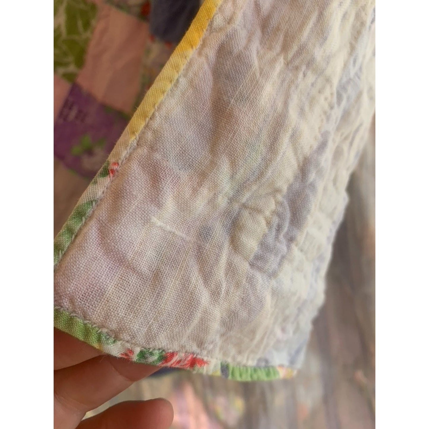 Vintage 30's 40 Trip Around the World Quilt Hand Quilted Summer Weight Beauty