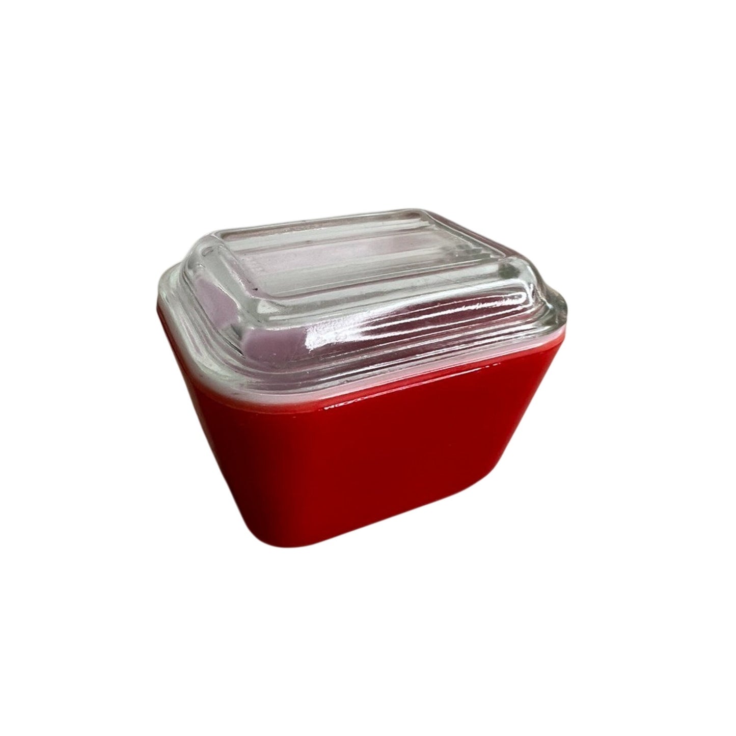 Vintage Pyrex Primary Red Refrigerator Dish w/ Ribbed Lid 1950s 1960s 501 MCM