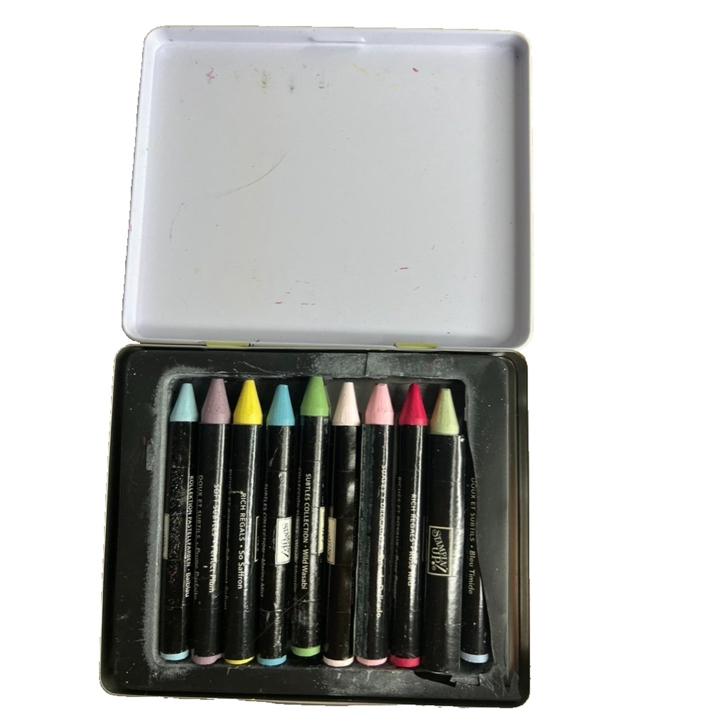 Lot 2 Stampin' Up! Watercolor Wonder Crayons Subtles & Brights 10 Each 20 Total