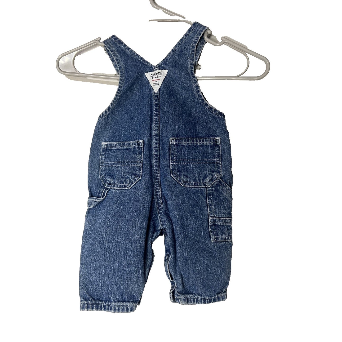 Vintage 80s 90s OshKosh B'gosh Denim Overalls Baby Boy Size 3/6 M USA