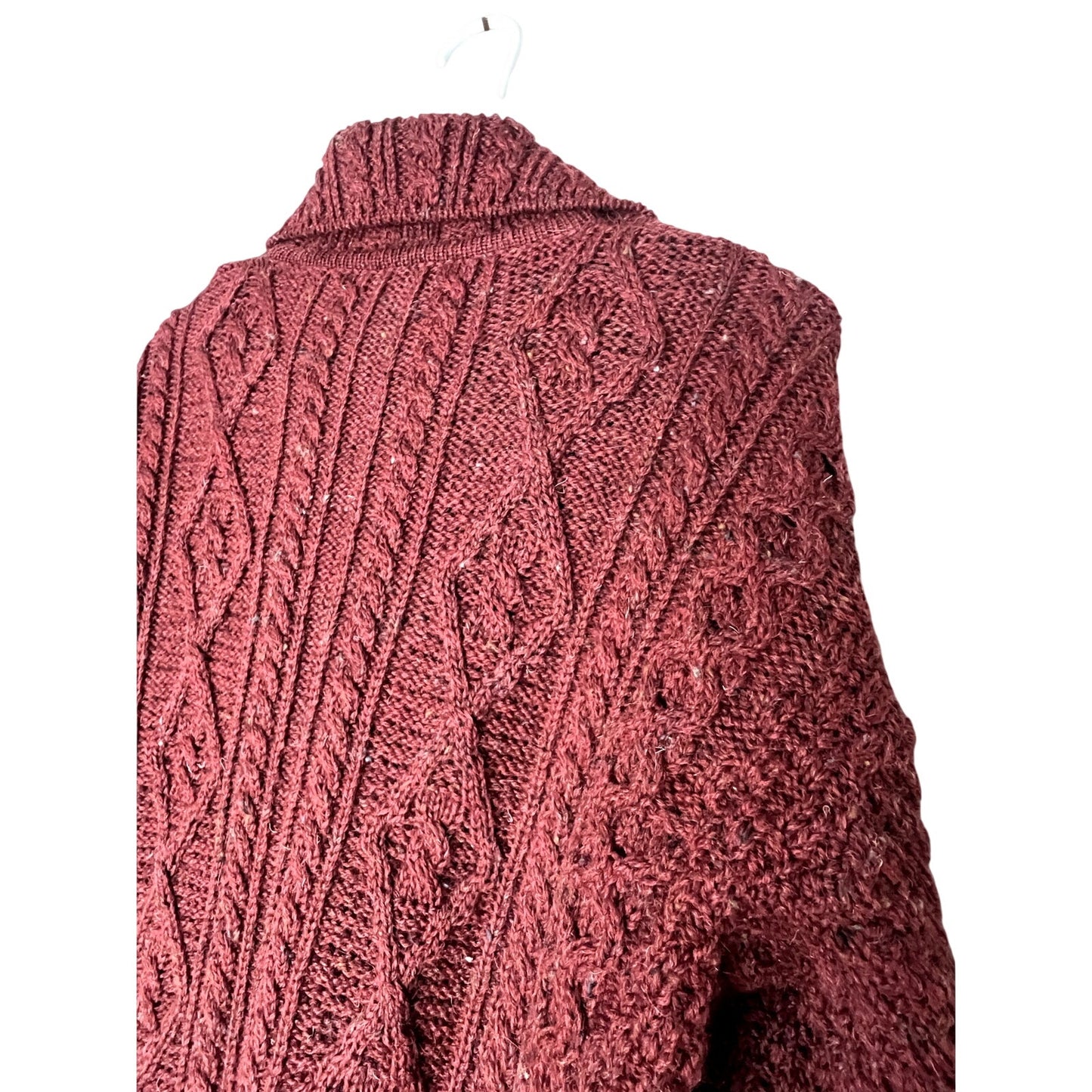Kilronan Knitwear L Irish Cable Knit Merino Wool Cardigan Sweater Long Duster