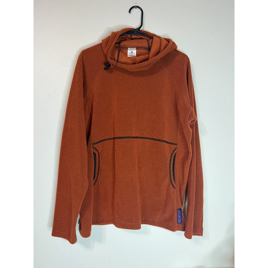 Melanzana Women XL Micro Grid Hoodie Fleece Rust Orange Leadville USA
