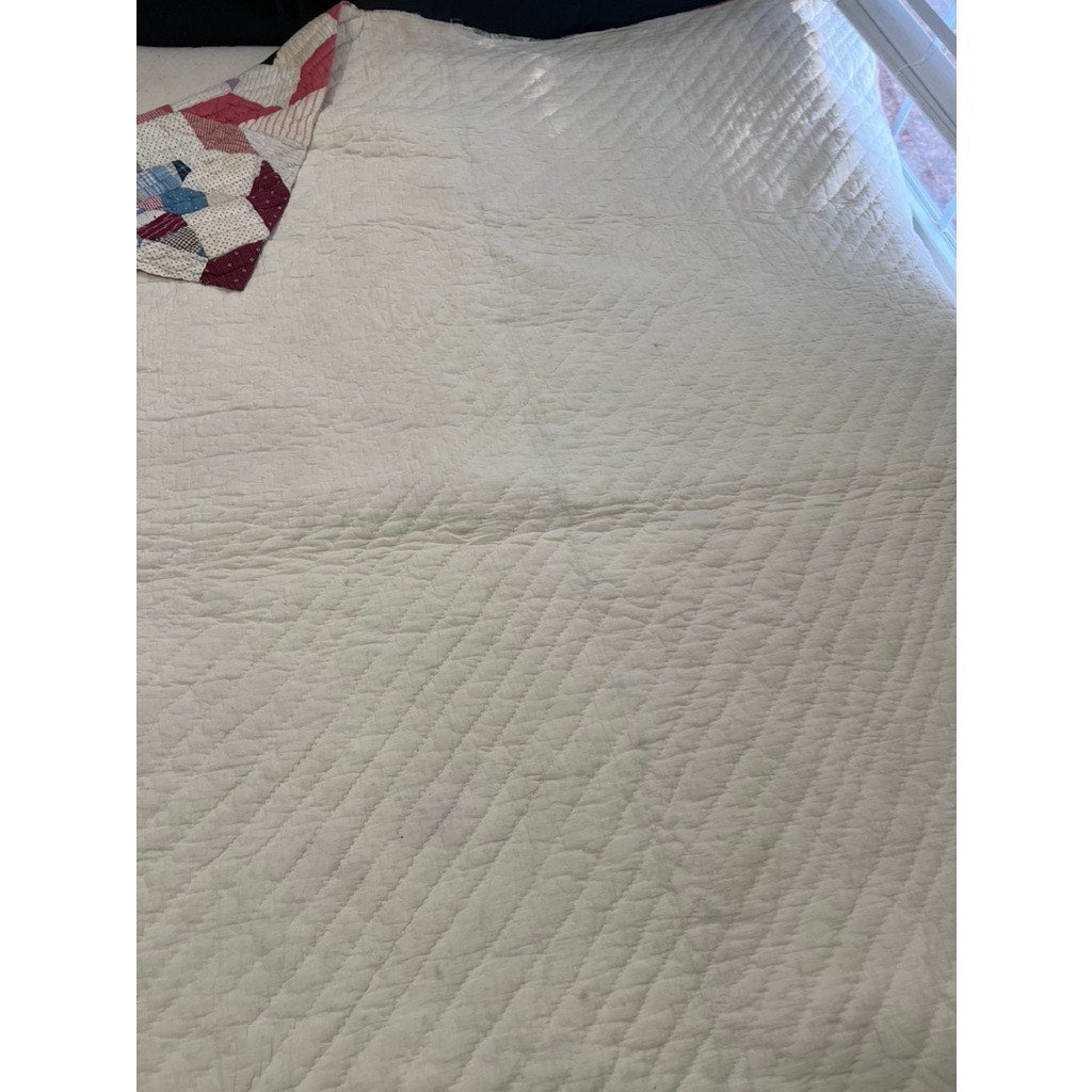 Spectacular 1910 9 Point String Star Quilt Winter Weight