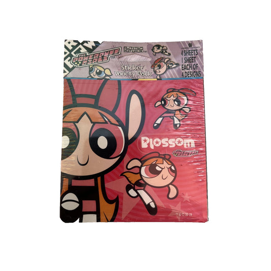 New 2000 Powerpuff Girls Vintage Sticker Sheet Bubbles Blossom Buttercup NEW