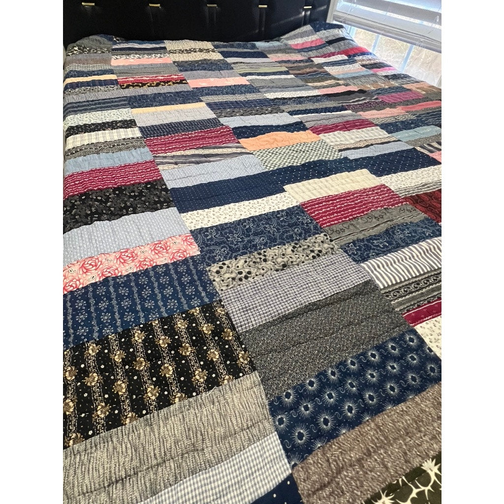 Copied - Mabel's 1940's Feedsack 8 Point Star Vintage Quilt Hand Quilted & SO soft!