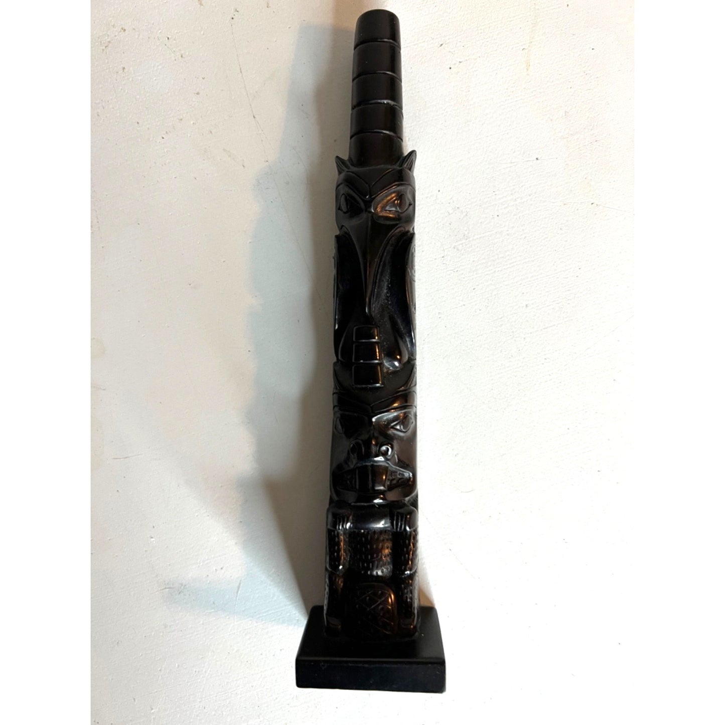 North Coast Haida Totem GWAII Museum VII-B-804 8” Argillite
