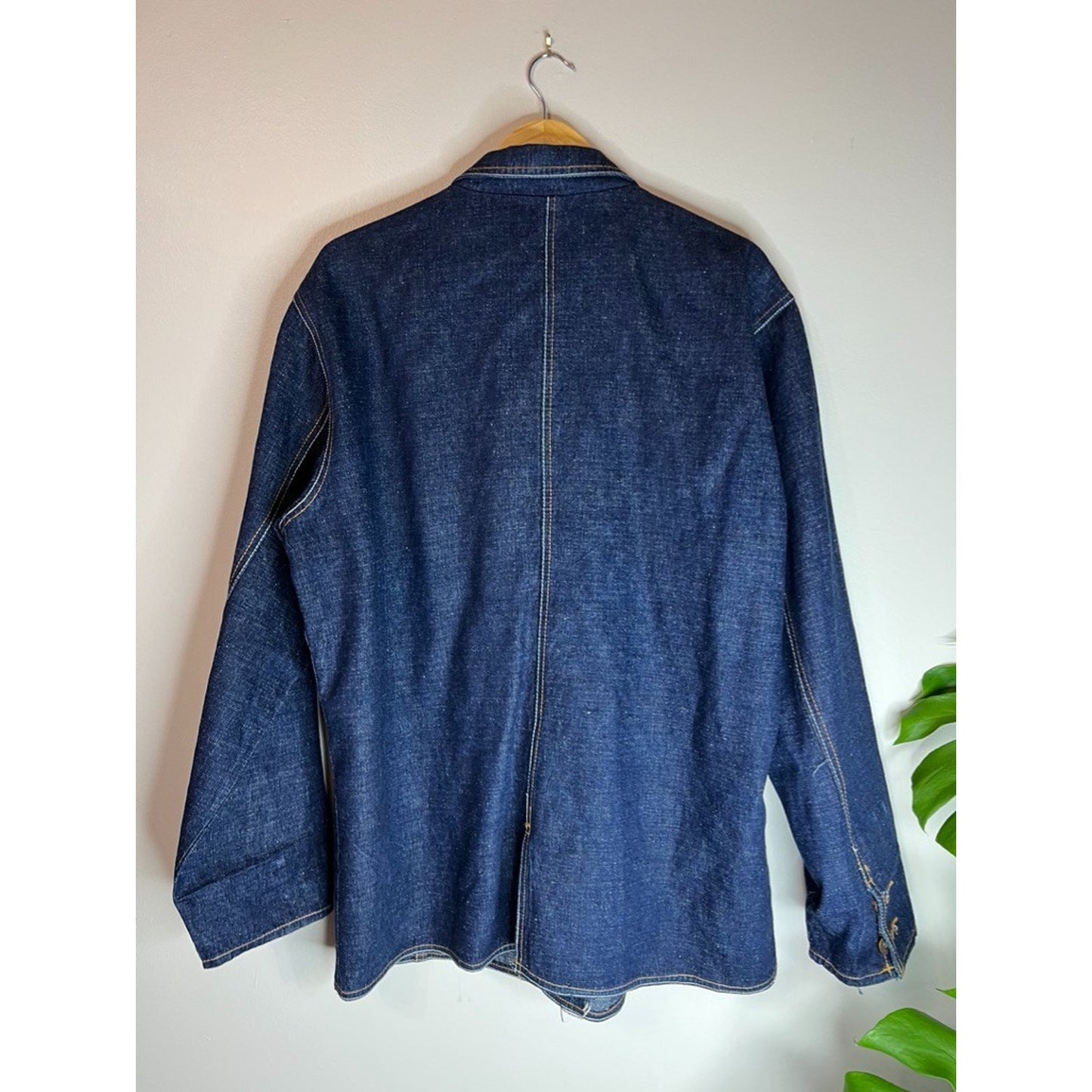 Vintage Y2K PJ Mark 3 Button Denim Jacket Sz L Dark Blue