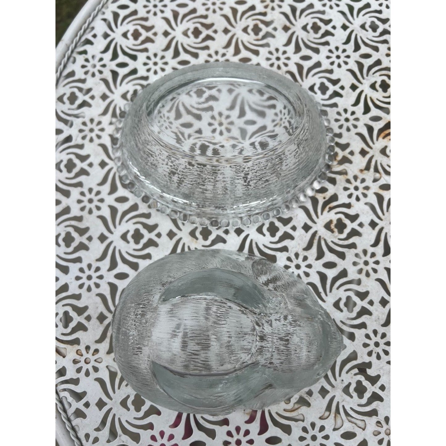 Indiana Glass Bunny Rabbit On Nest Candy Dish with Lid