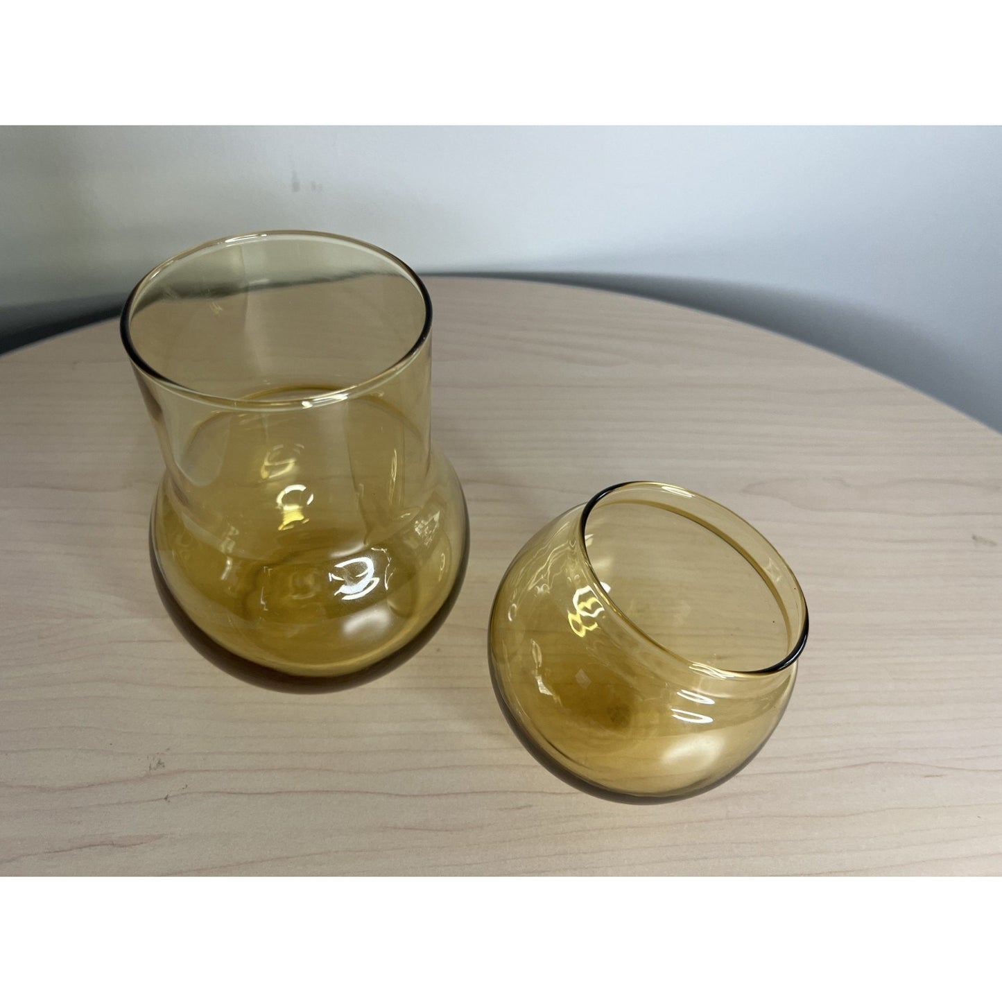 Vintage Federal Glass Glassics Sun Gold Roly Poly Bubble Jar Canister