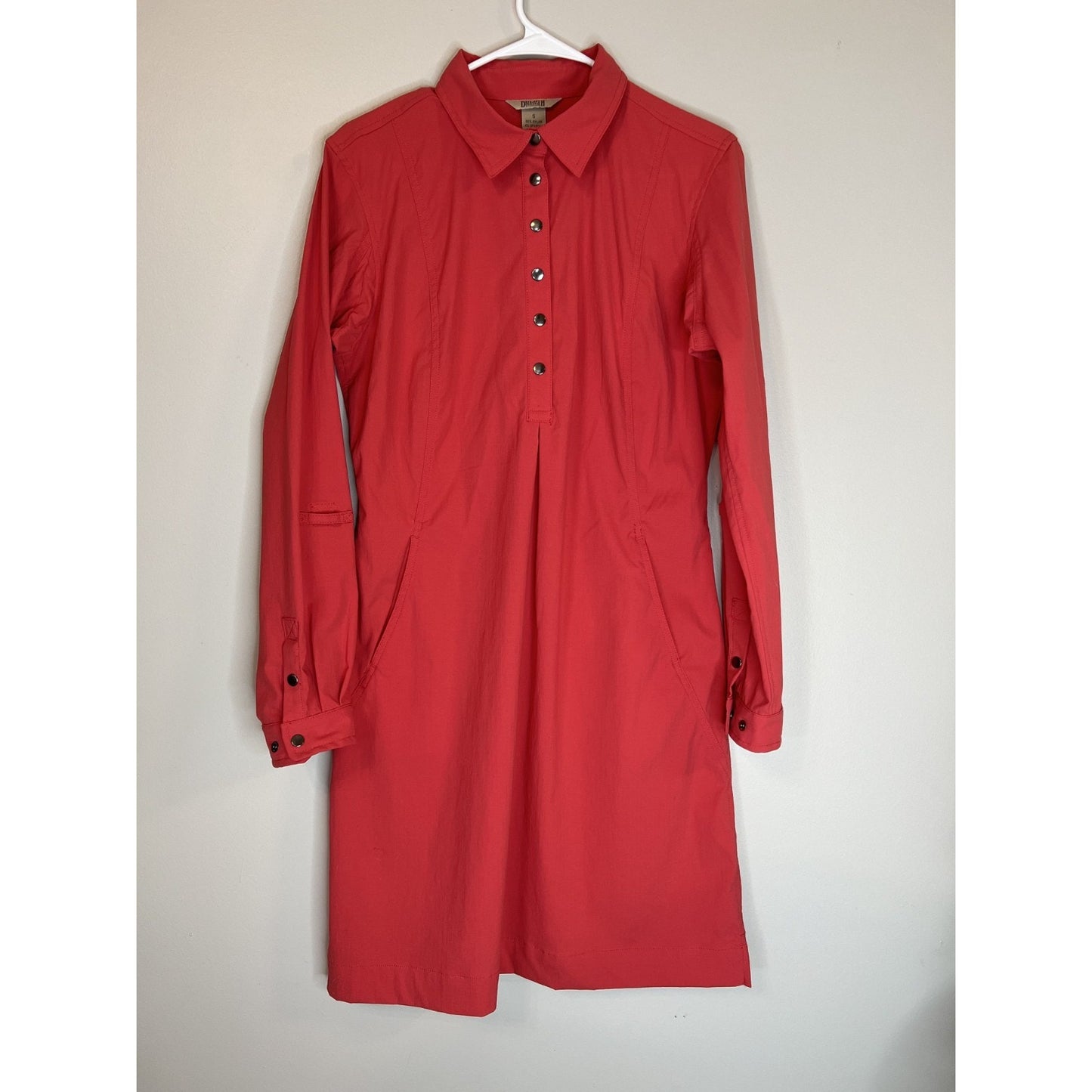 Duluth Trading Co. Pink Small Breezeshooter Breathable Stretch Shirt Dress