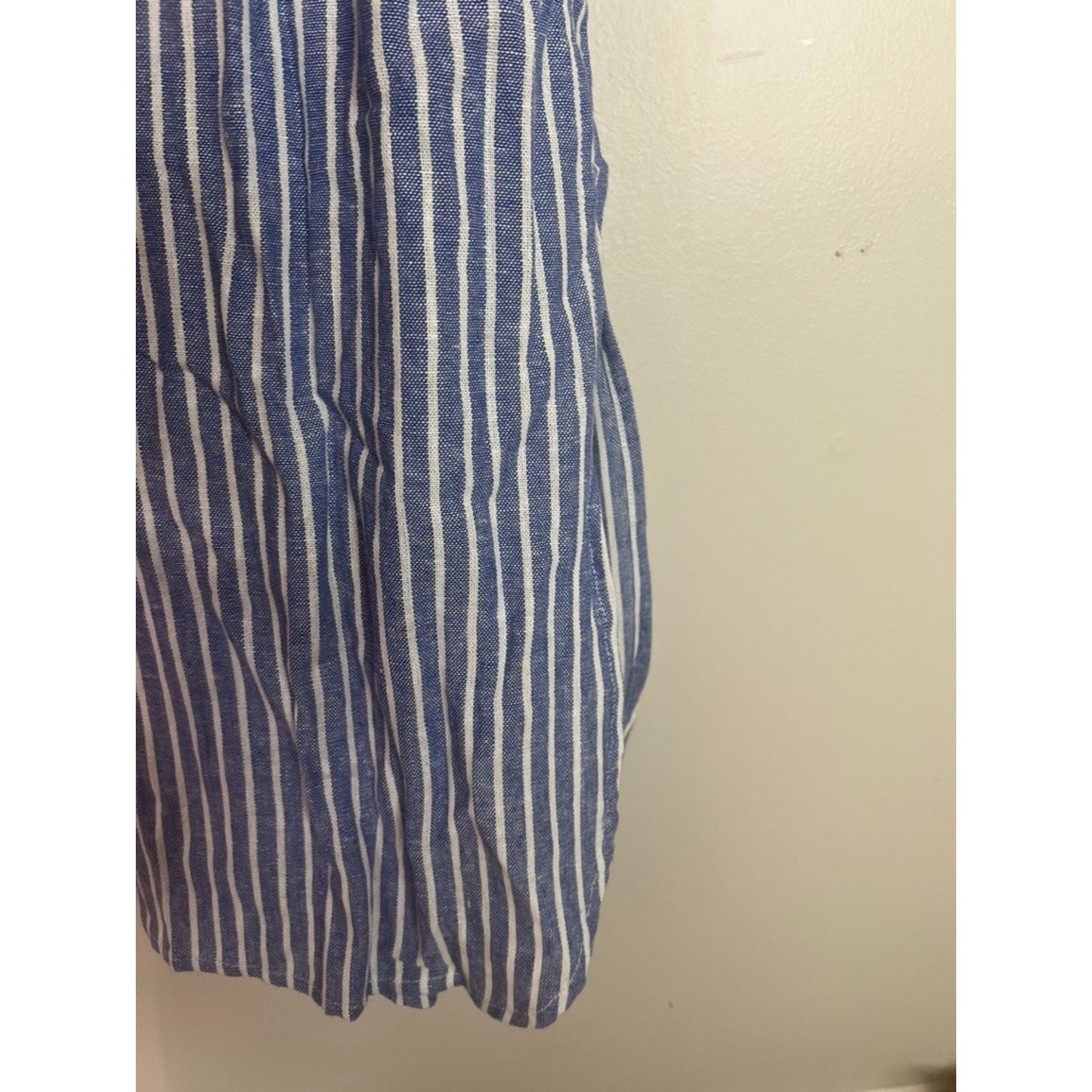 For Cynthia Linen Chambray White Dress M Lagenlook Coastal Luxury Beach Summer