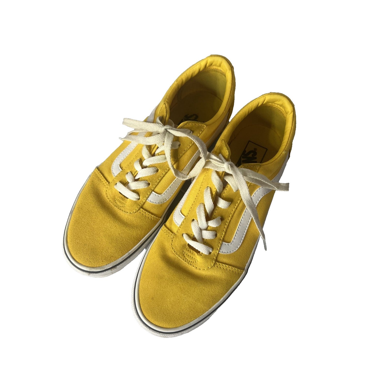 Vans Old Skool Womens Size 10 Yellow White Athletic Skateboard Shoes Sneakers