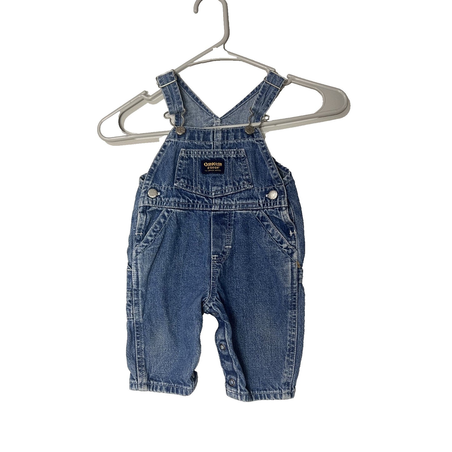 Vintage 80s 90s OshKosh B'gosh Denim Overalls Baby Boy Size 3/6 M USA
