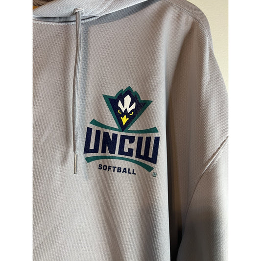 UNCW Seahawks Adidas Cross Up Gray CU365 Softball Hoodie Sweatshirt Medium