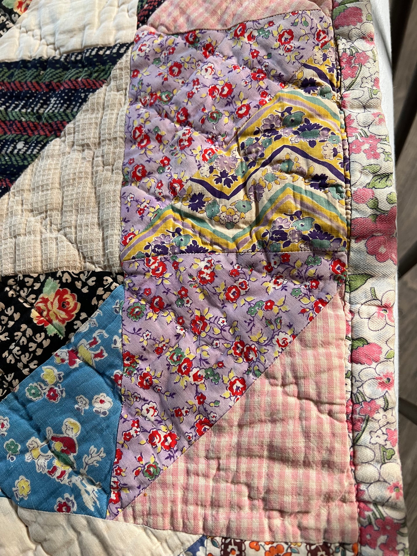 Silky soft & cozy 1930-50's Triangle Charm Quilt