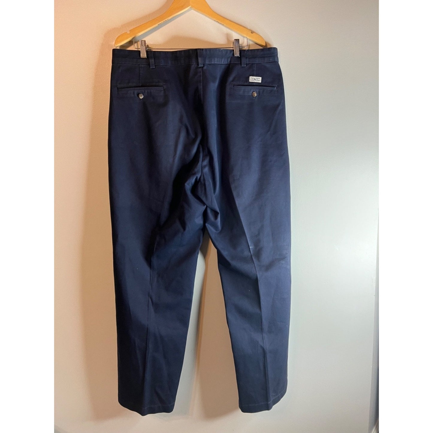 Vintage Polo Ralph Lauren Pleated Chino Twill Blue Andrew Pant Size 42x32 USA
