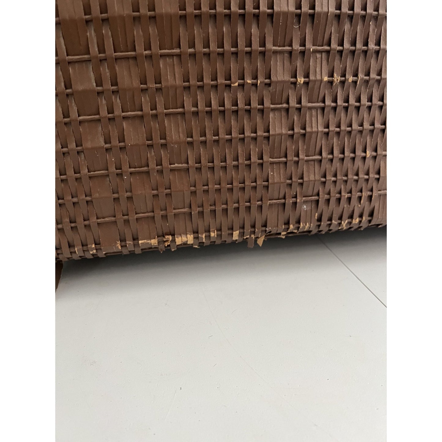 Vintage Pearl-Wick Laundry Hamper Wicker Black Gold MCM Hollywood Regency Retro