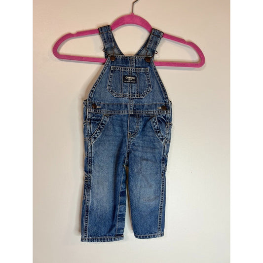 Vintage OshKosh B'gosh Overalls 12 Months Blue Denim Vestbak Made USA