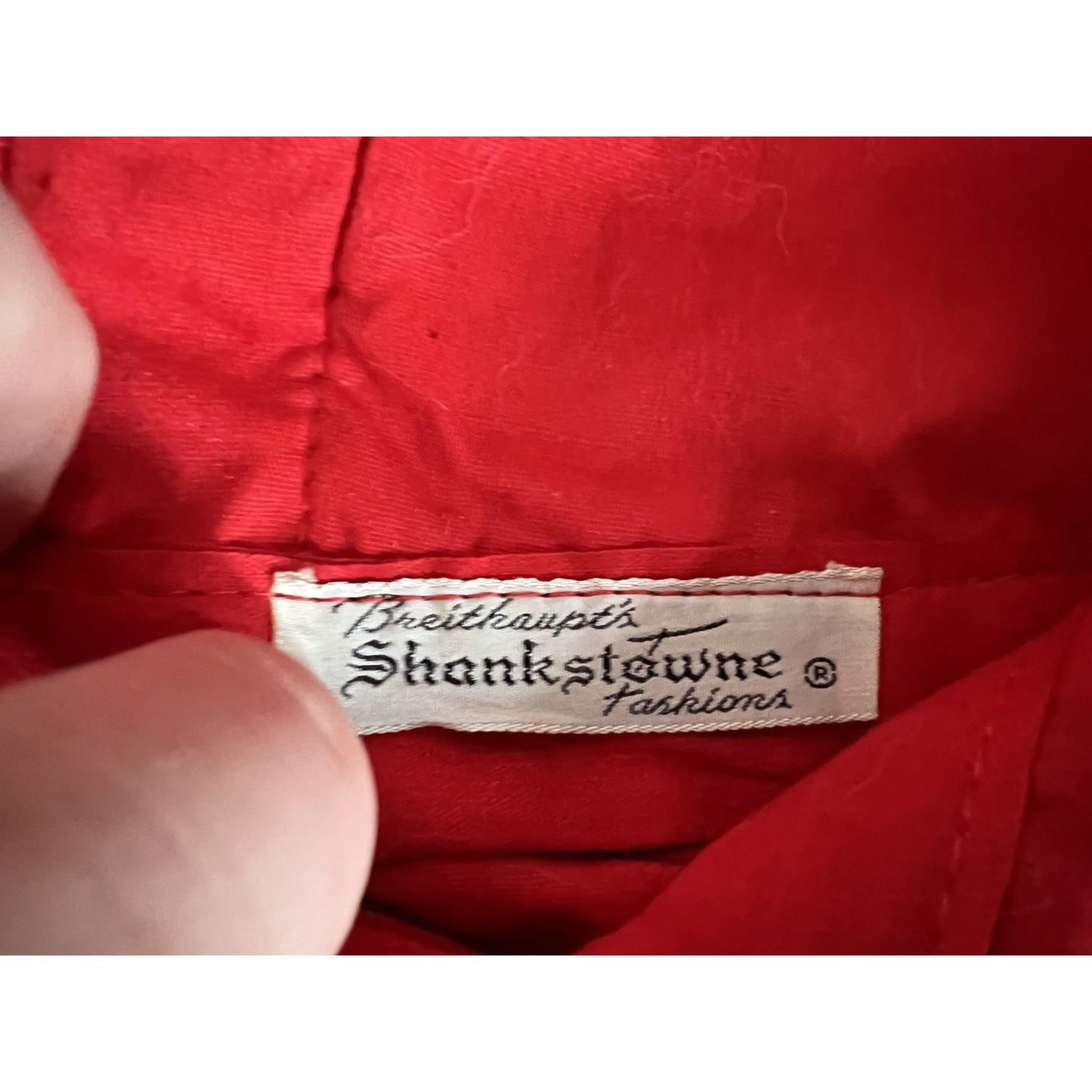 Vtg Breitbaupt's Shankstown Fashions Red Prairie Bonnet Sun Hat Ties Halloween
