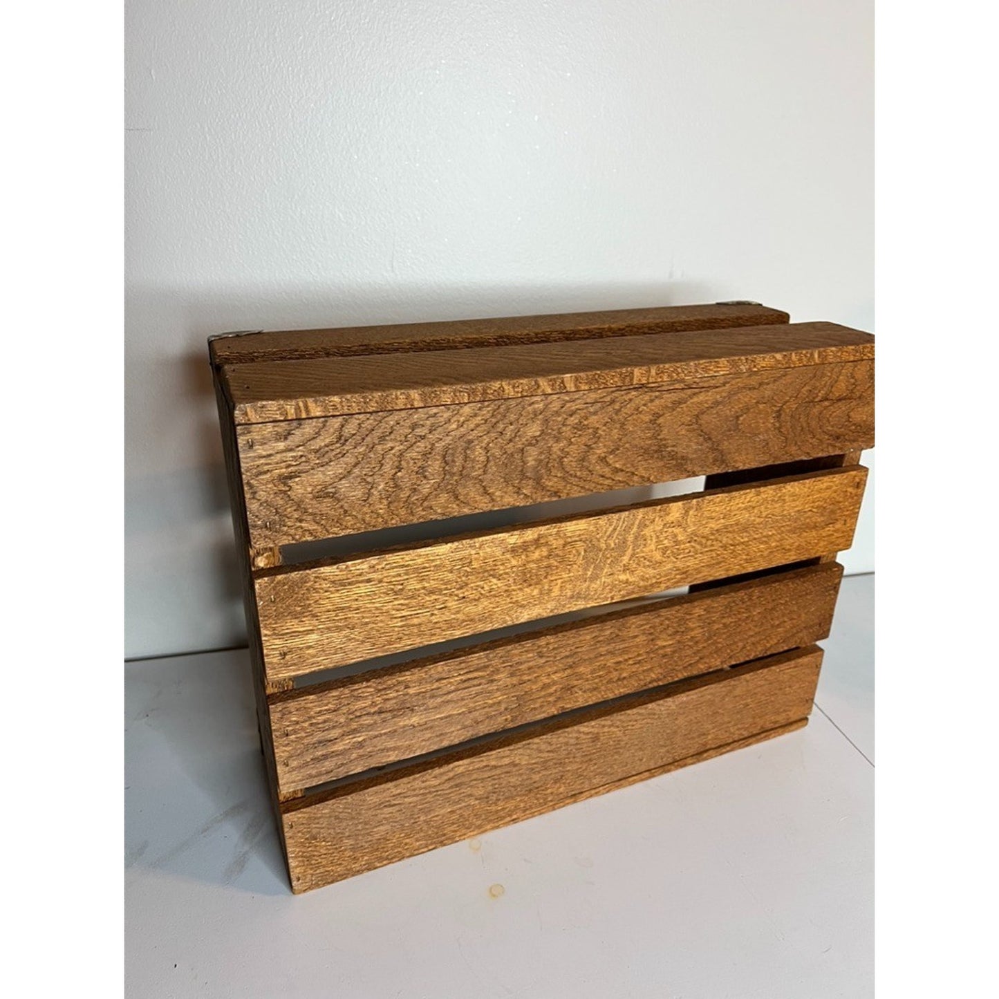 Vintage Cal Oak Wood Box Holder Storage Wall Display Knick Knack Shelf