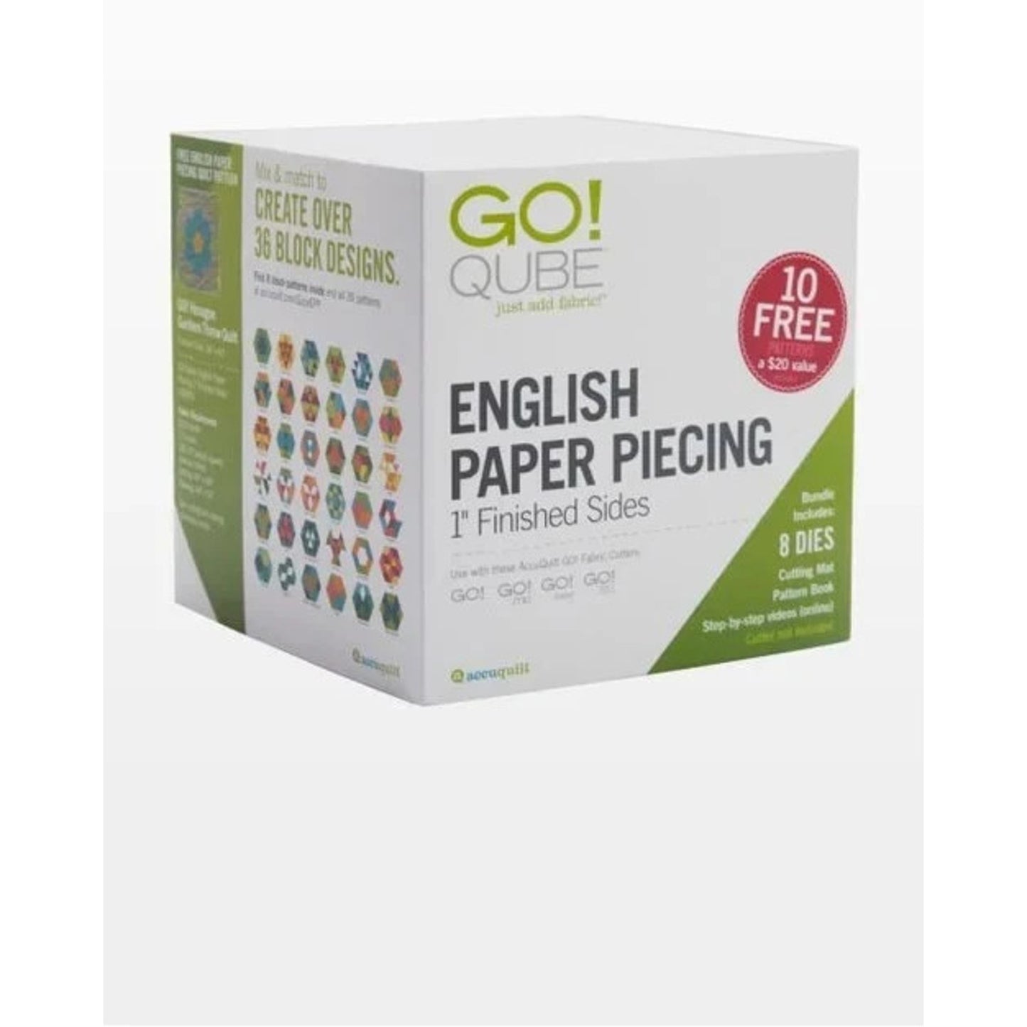 NEW HTF Accuquilt Go! Qube English Paper Piecing 1"Finished Sides