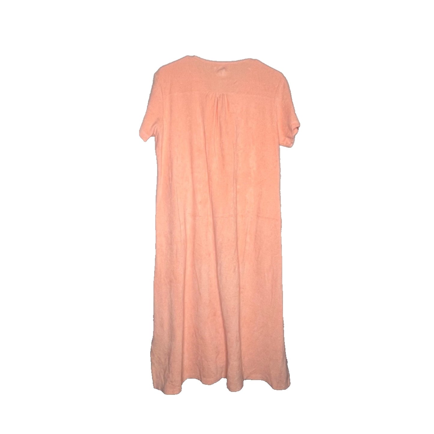 Cuddledown Peach Zip Up Pima Terry Robe House Dress Size Small