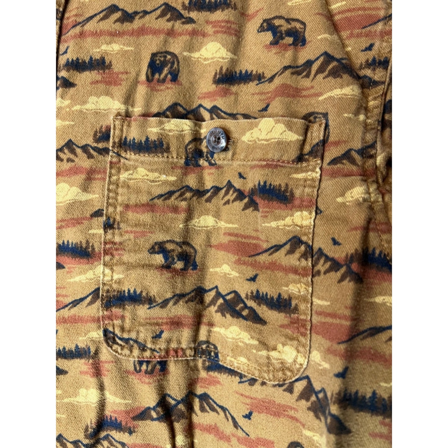 Duluth Trading Co. Untucked Flannel Button Shirt Brown Long Sleeve Men XL