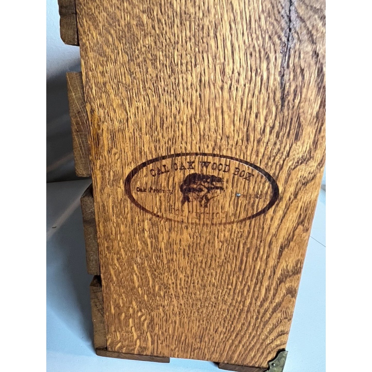 Vintage Cal Oak Wood Box Holder Storage Wall Display Knick Knack Shelf