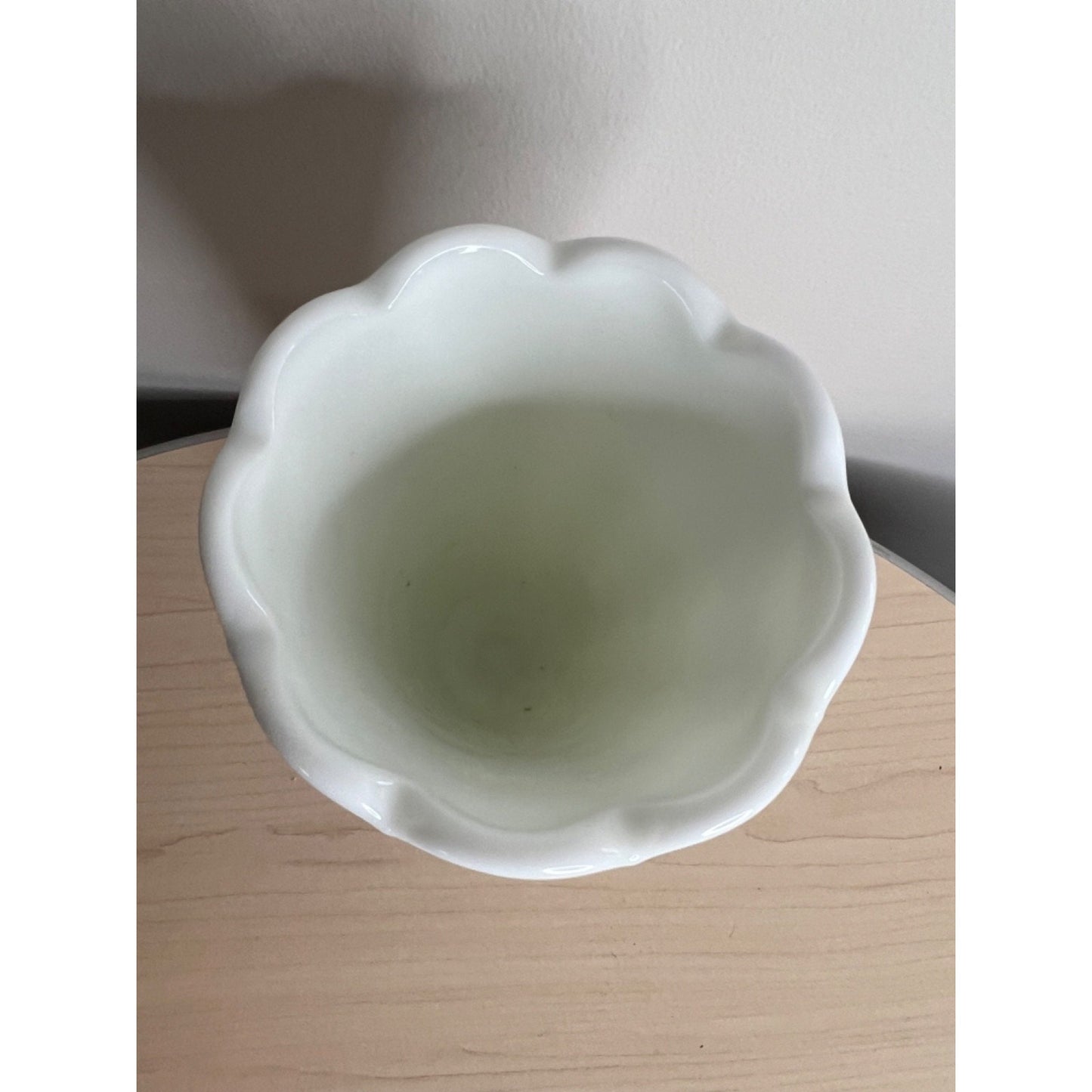 Vintage Westmoreland White Milk Glass Vase Flared Paneled Grape 9" Tall