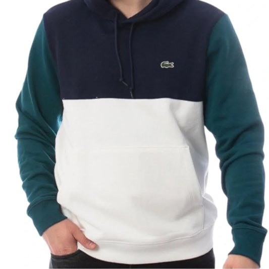 Lacoste Hoodie Sweatshirt Mens XXL Color Block 100% Cotton Classic Fit QUALITY