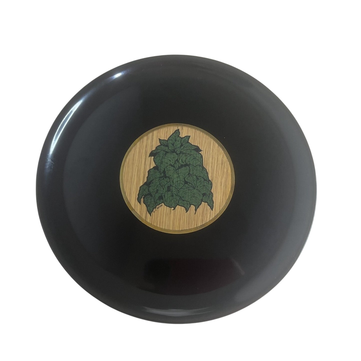 Vintage MCM Inlaid Houseplant COUROC Of Monterey Round Serving Tray