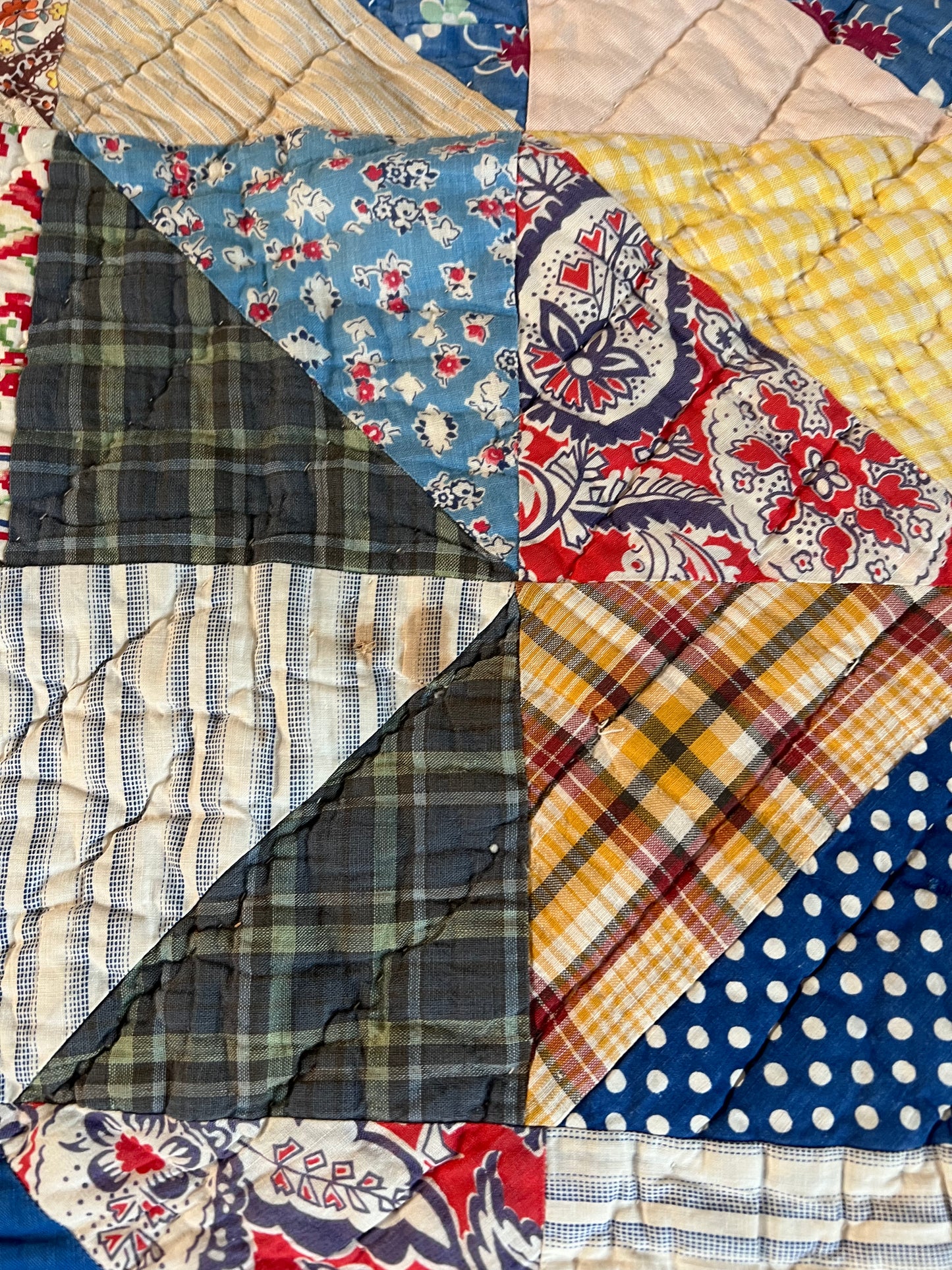 Silky soft & cozy 1930-50's Triangle Charm Quilt