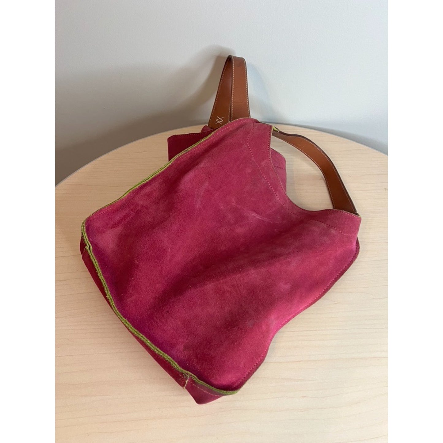 Bosca Gorgeous Pink Suede Bucket Shoulder Bag Great Condition Italian